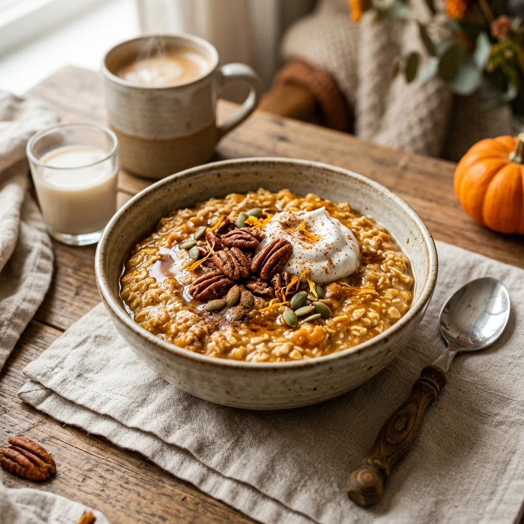 Vegan Pumpkin Spice Latte Overnight Oats Healthy Brunch