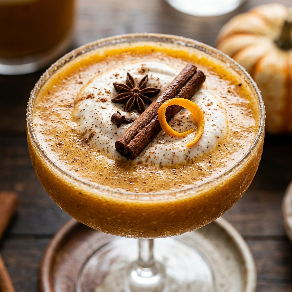 Vegan Pumpkin Spice Martini Mocktail Healthy Halloween Drink