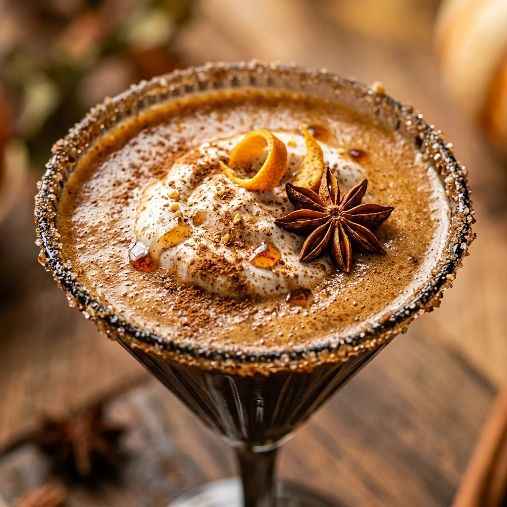 Vegan Pumpkin Spice Martini Mocktail Healthy Halloween Drink