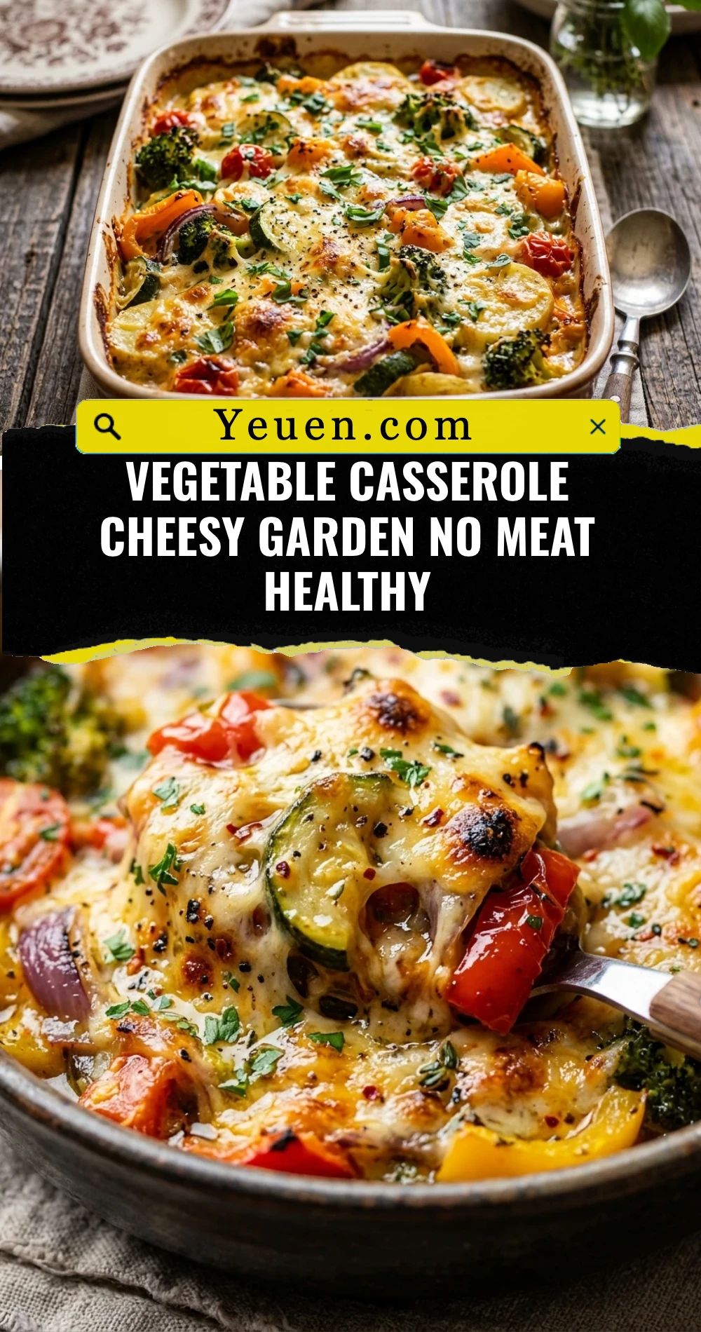 Vegetable Casserole Cheesy Garden No Meat Healthy