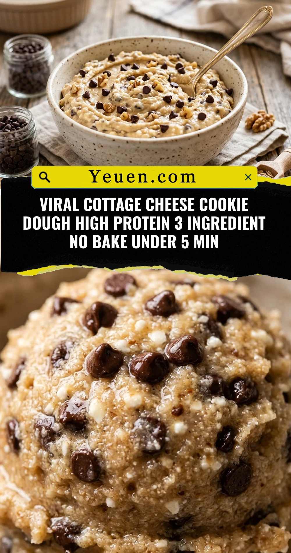 Viral Cottage Cheese Cookie Dough High Protein 3 Ingredient No Bake Under 5 Min