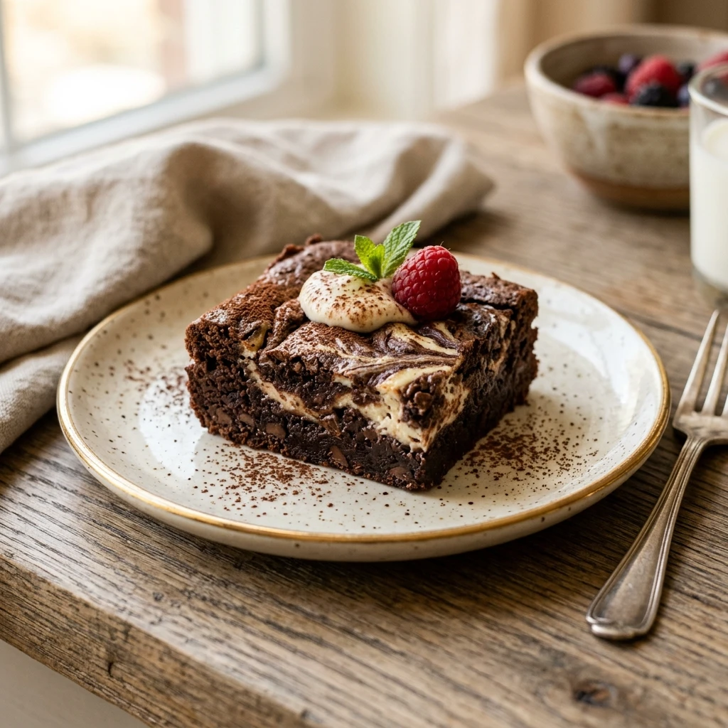 Viral Cottage Cheese Protein Brownies With Cream Cheese Swirl High Protein