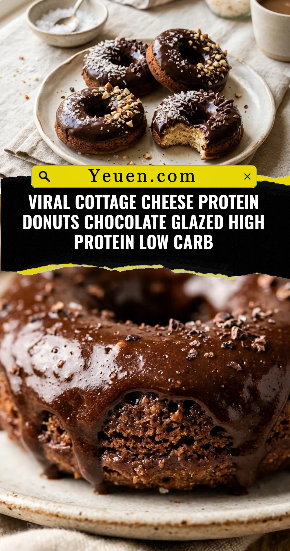 Viral Cottage Cheese Protein Donuts Chocolate Glazed High Protein Low Carb