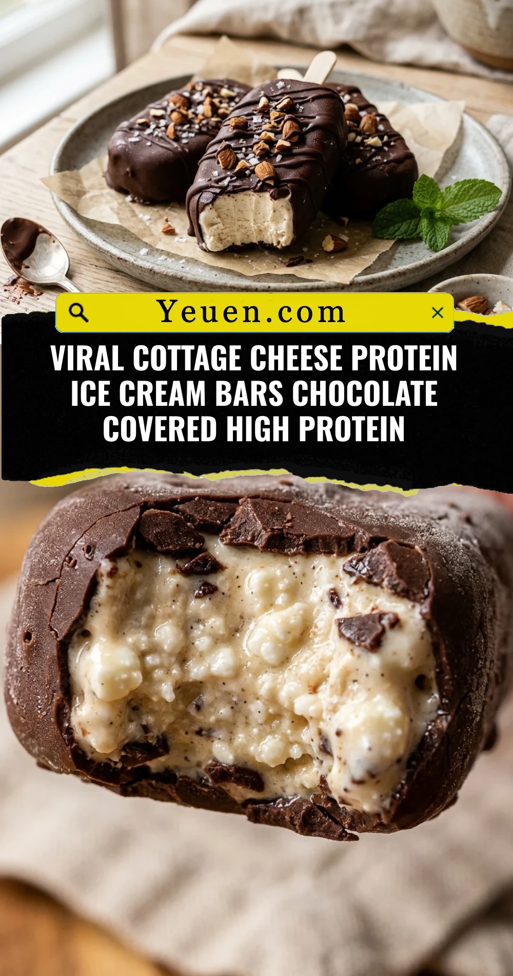 Viral Cottage Cheese Protein Ice Cream Bars Chocolate Covered High Protein