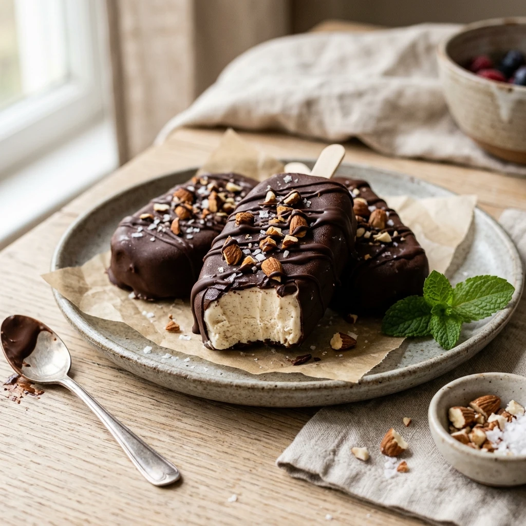 Viral Cottage Cheese Protein Ice Cream Bars Chocolate Covered High Protein