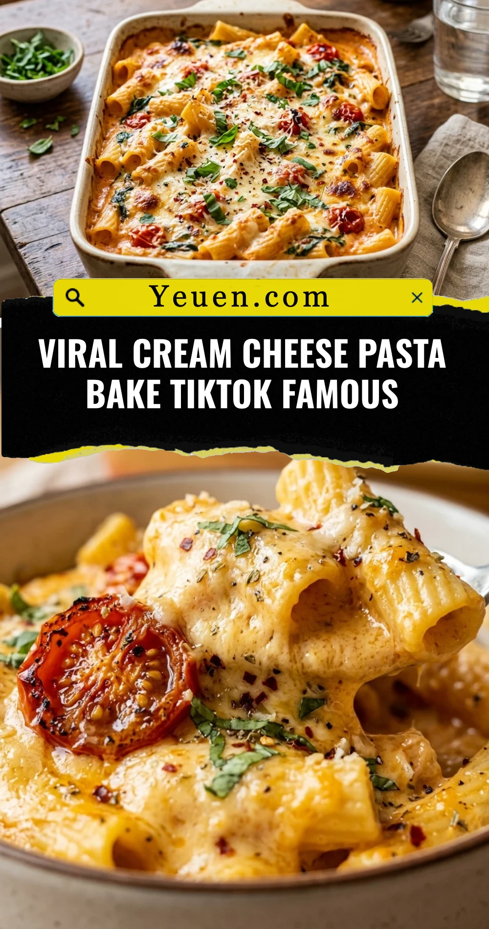 Viral Cream Cheese Pasta Bake TikTok Famous