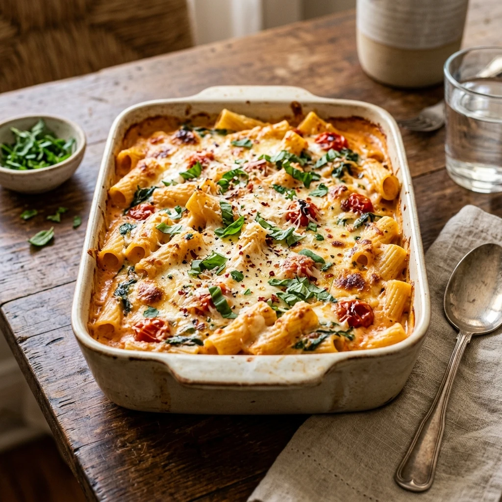 Viral Cream Cheese Pasta Bake TikTok Famous