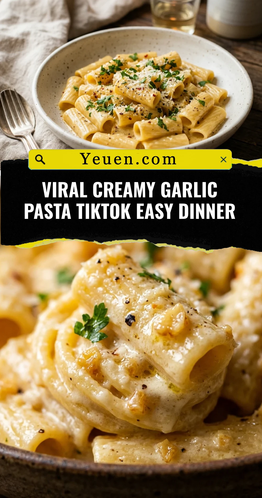 Viral Creamy Garlic Pasta TikTok Easy Dinner