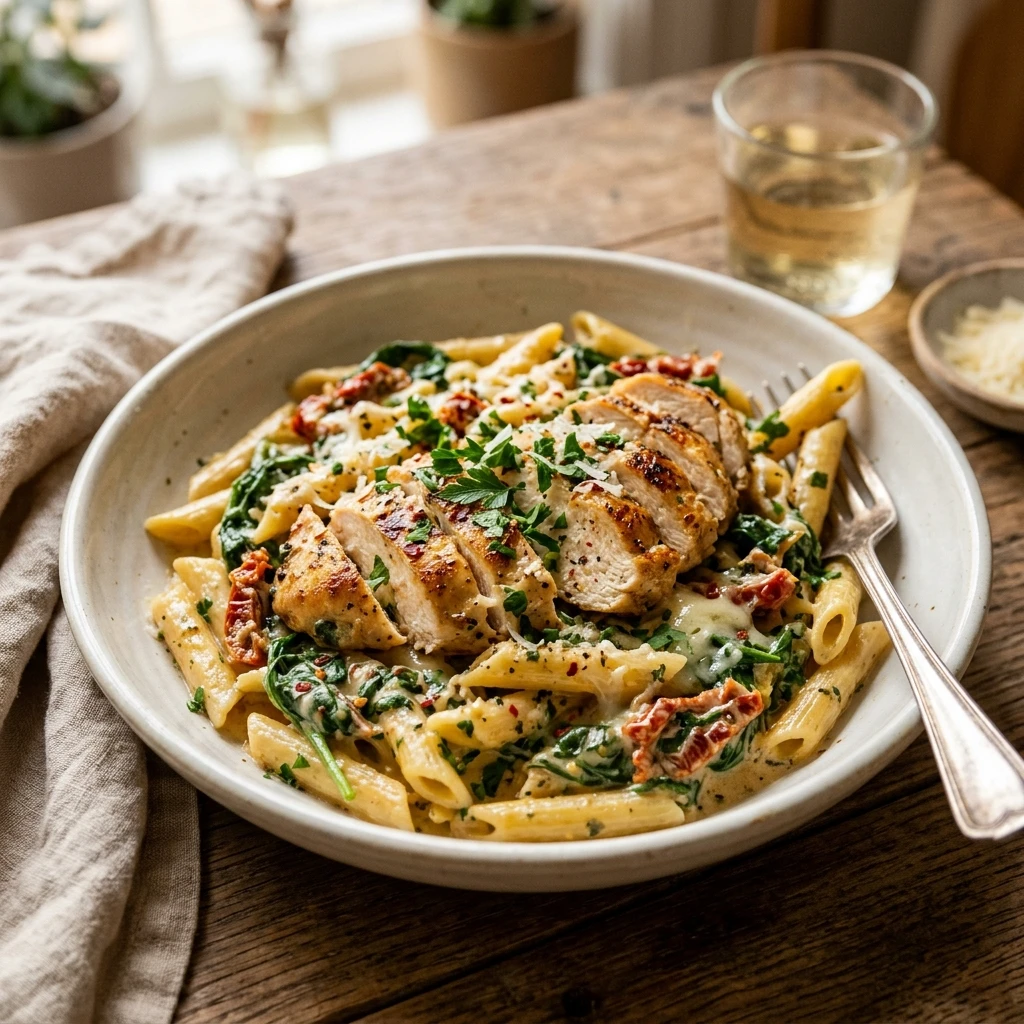 Viral Creamy Olive Garden Chicken Pasta TikTok Famous One Pot 20 Minute