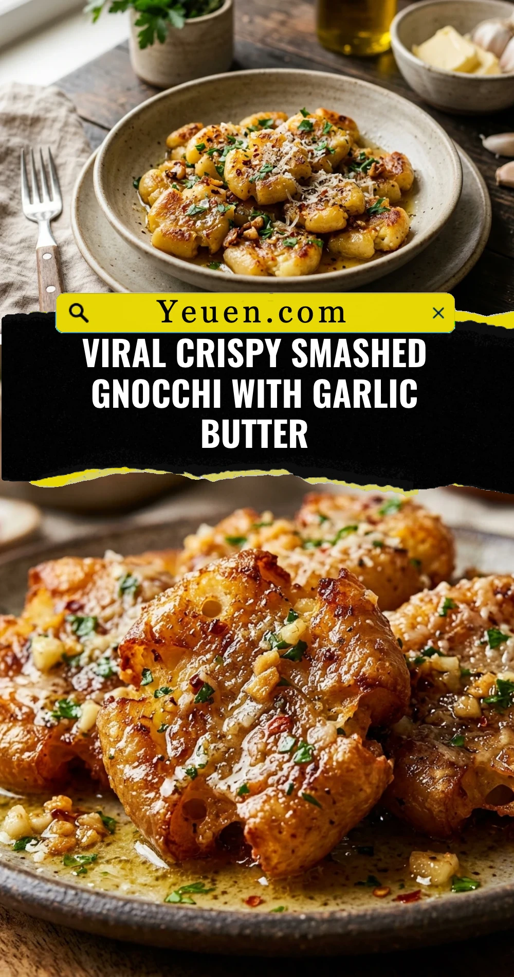 Viral Crispy Smashed Gnocchi with Garlic Butter
