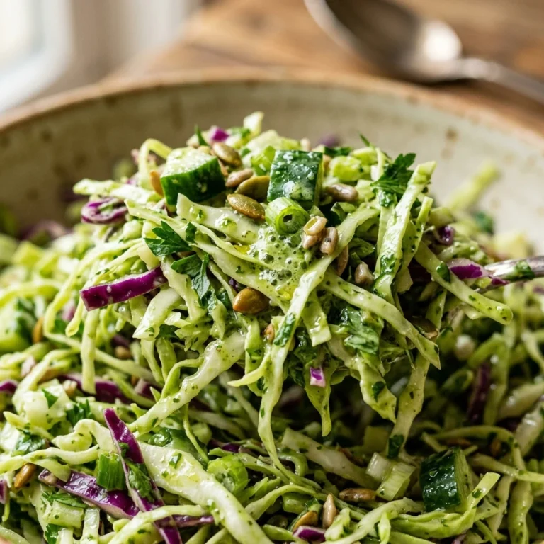 Viral Green Goddess Cabbage Salad Crunchy
