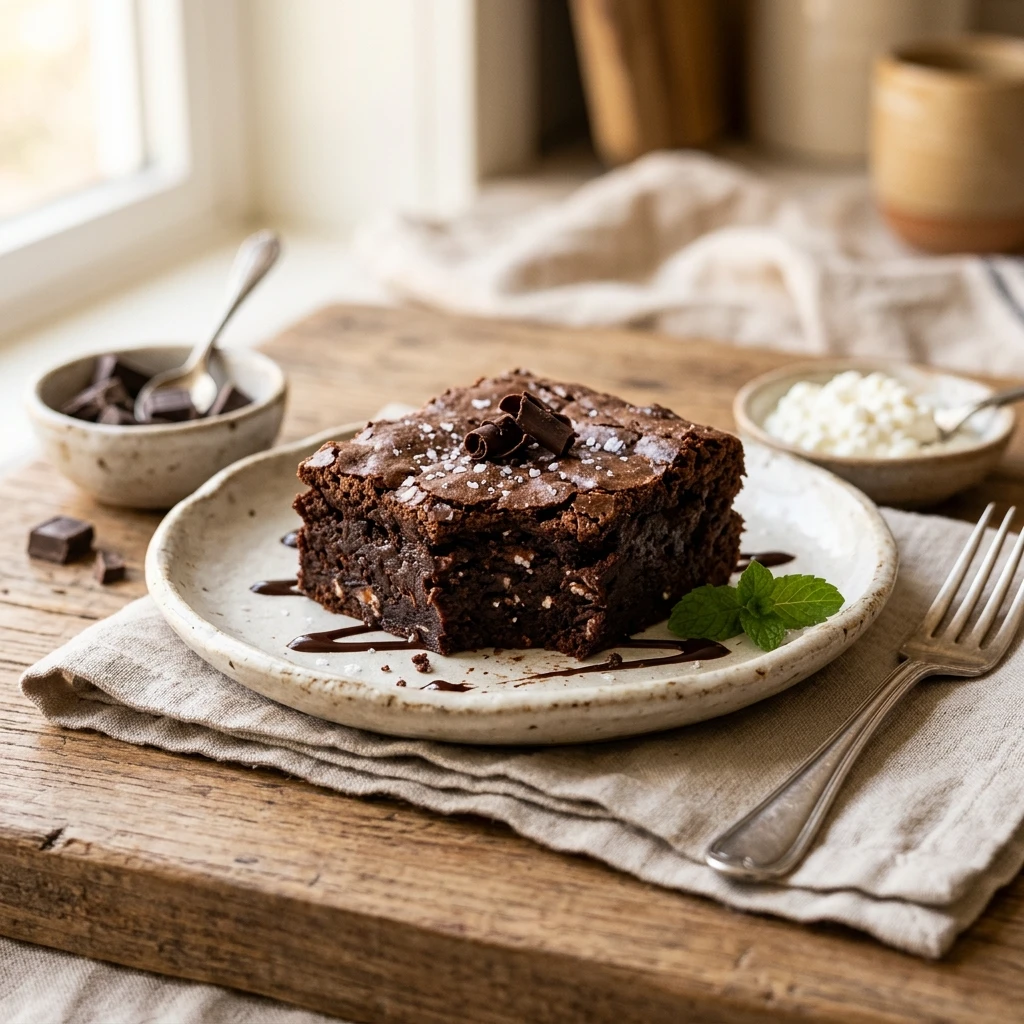 Viral High Protein Cottage Cheese Brownies Fudgy 3 Ingredient Low Carb No Flour