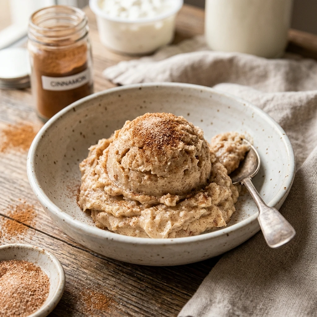 Viral High Protein Cottage Cheese Snickerdoodle Cookie Dough 3 Ingredient No Bake