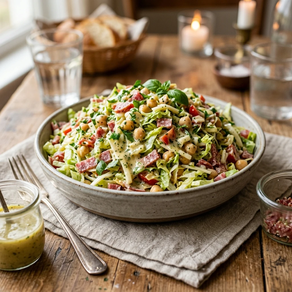 Viral La Scala Chopped Salad Loaded Dripping In Dressing Copycat