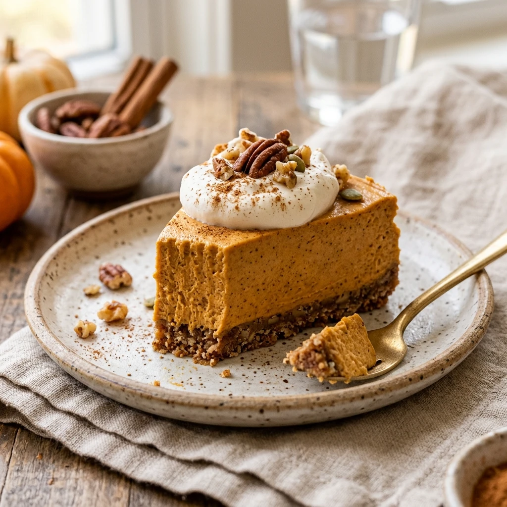 Viral No Bake Cottage Cheese Pumpkin Cheesecake High Protein Low Carb Fall