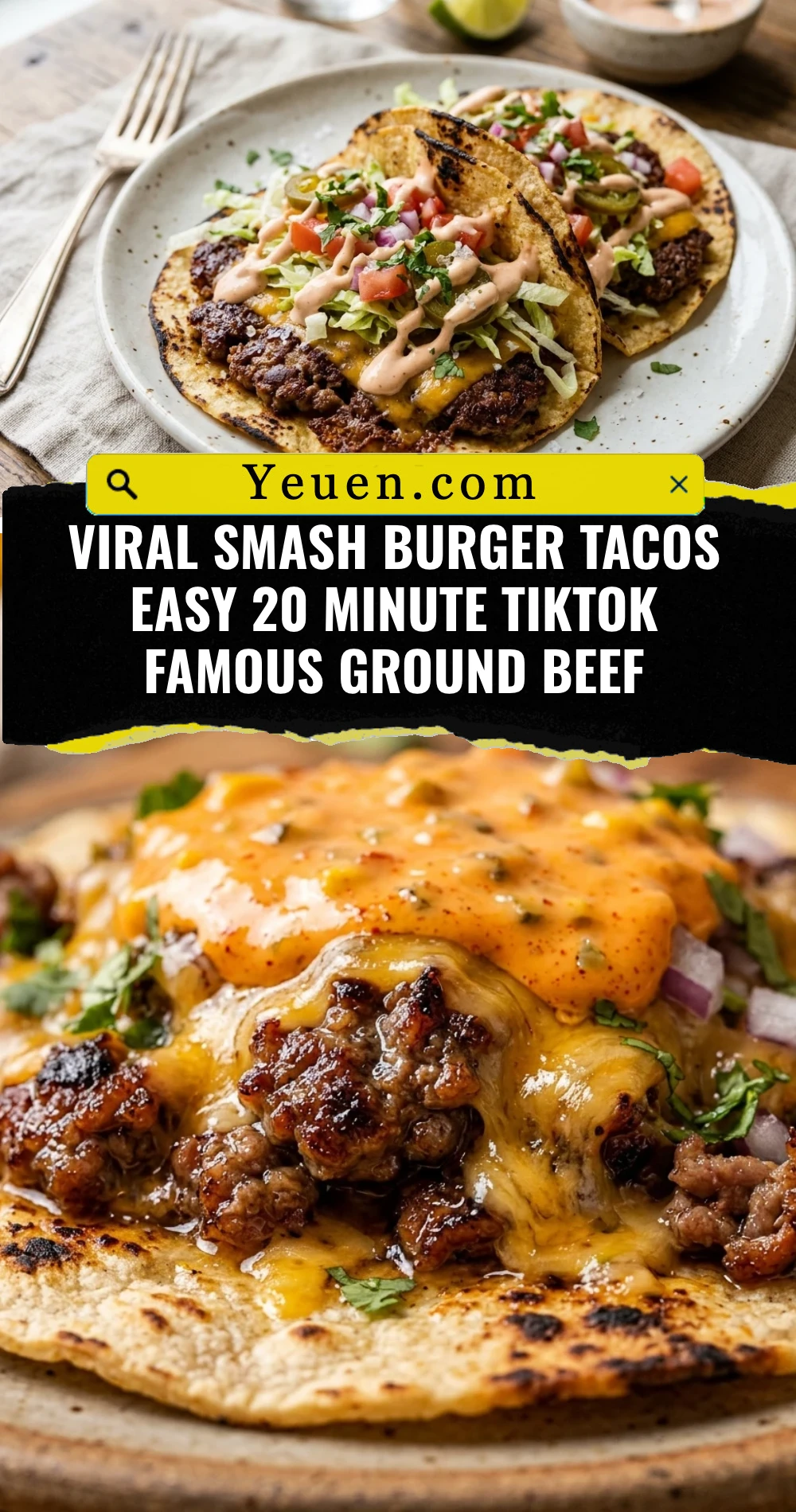 Viral Smash Burger Tacos Easy 20 Minute TikTok Famous Ground Beef