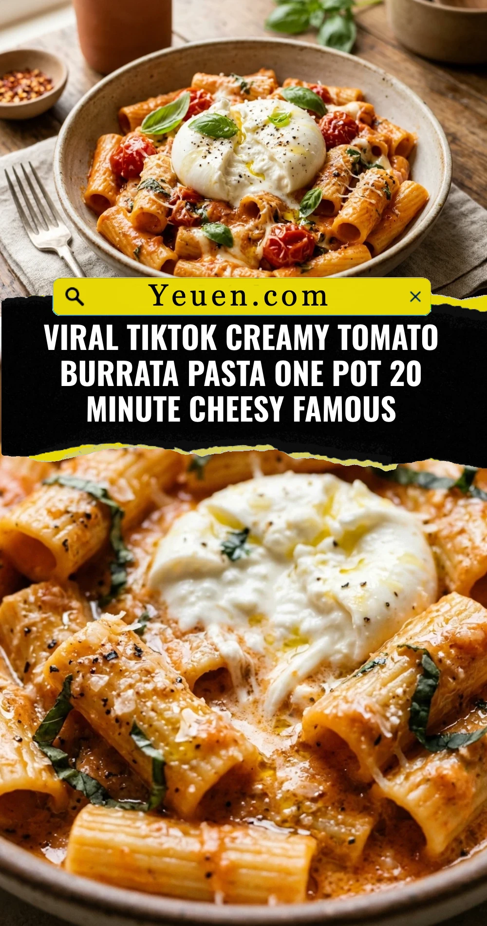 Viral TikTok Creamy Tomato Burrata Pasta One Pot 20 Minute Cheesy Famous