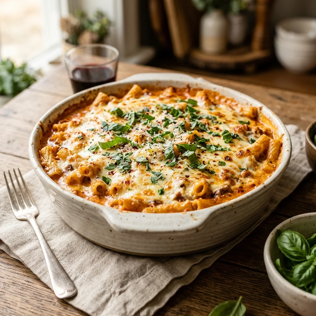 Viral TikTok Creamy Up Baked Ziti One Pot 20 Minute Cheesy Famous Easy