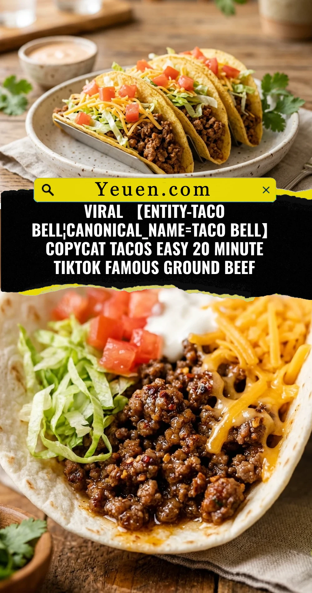 Viral 【entity-Taco Bell¦canonical_name=Taco Bell】 Copycat Tacos Easy 20 Minute TikTok Famous Ground Beef