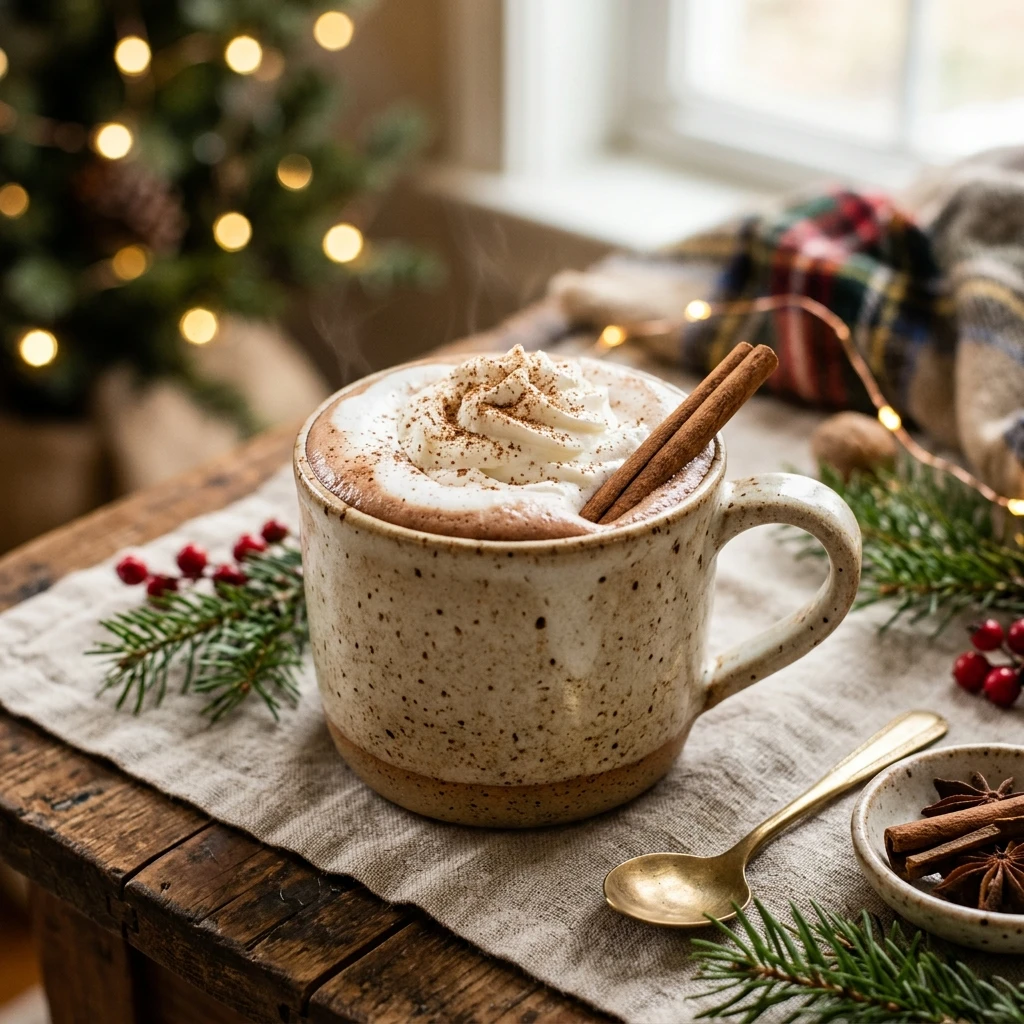 Winter Cinnamon Hot Chocolate Easy Cozy Holiday Christmas
