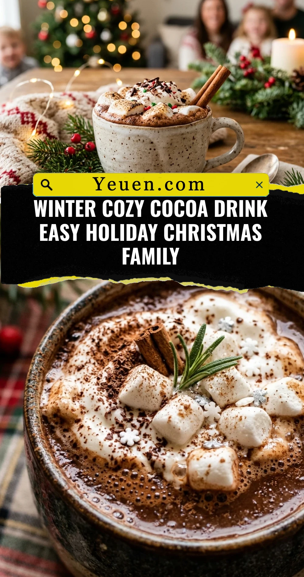 Winter Cozy Cocoa Drink Easy Holiday Christmas Family