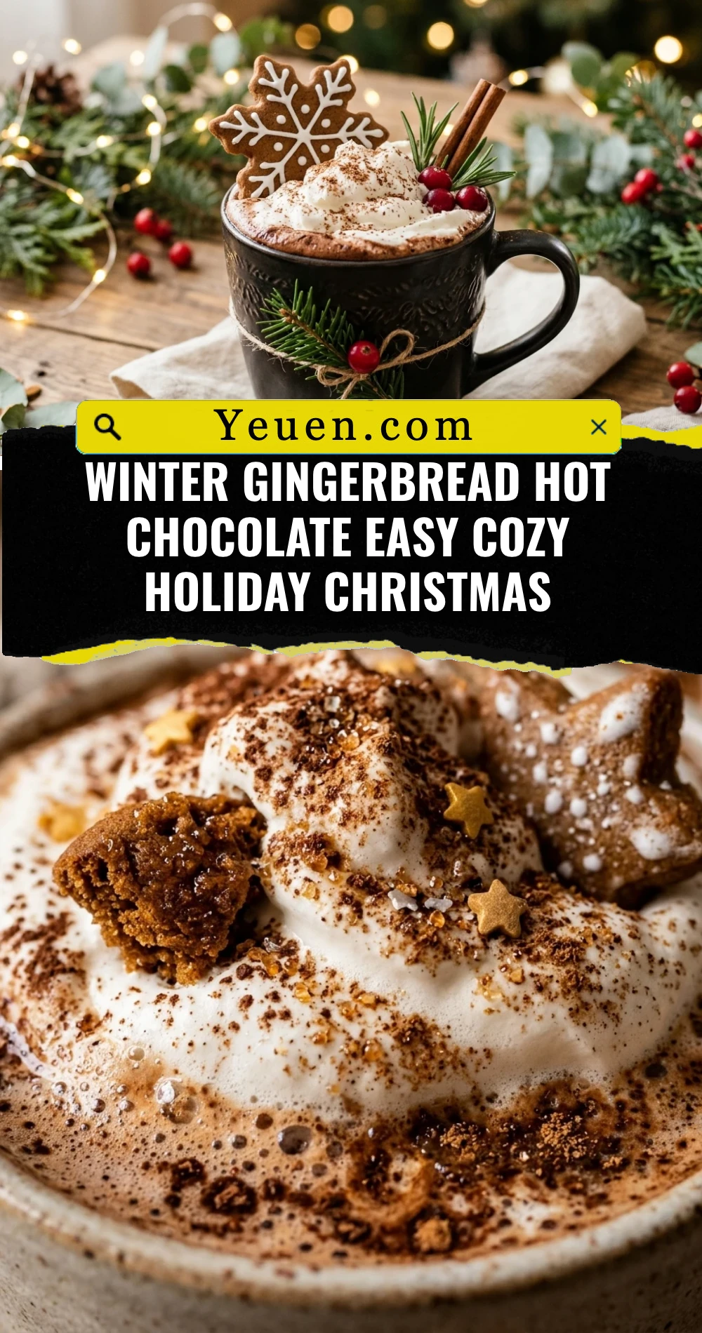 Winter Gingerbread Hot Chocolate Easy Cozy Holiday Christmas