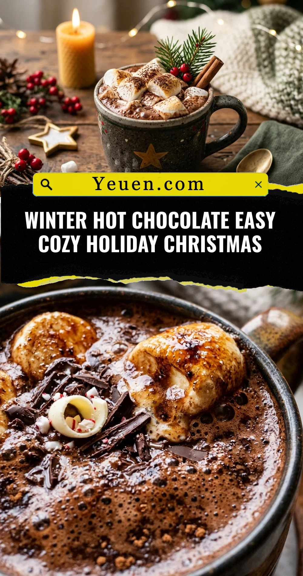 Winter Hot Chocolate Easy Cozy Holiday Christmas