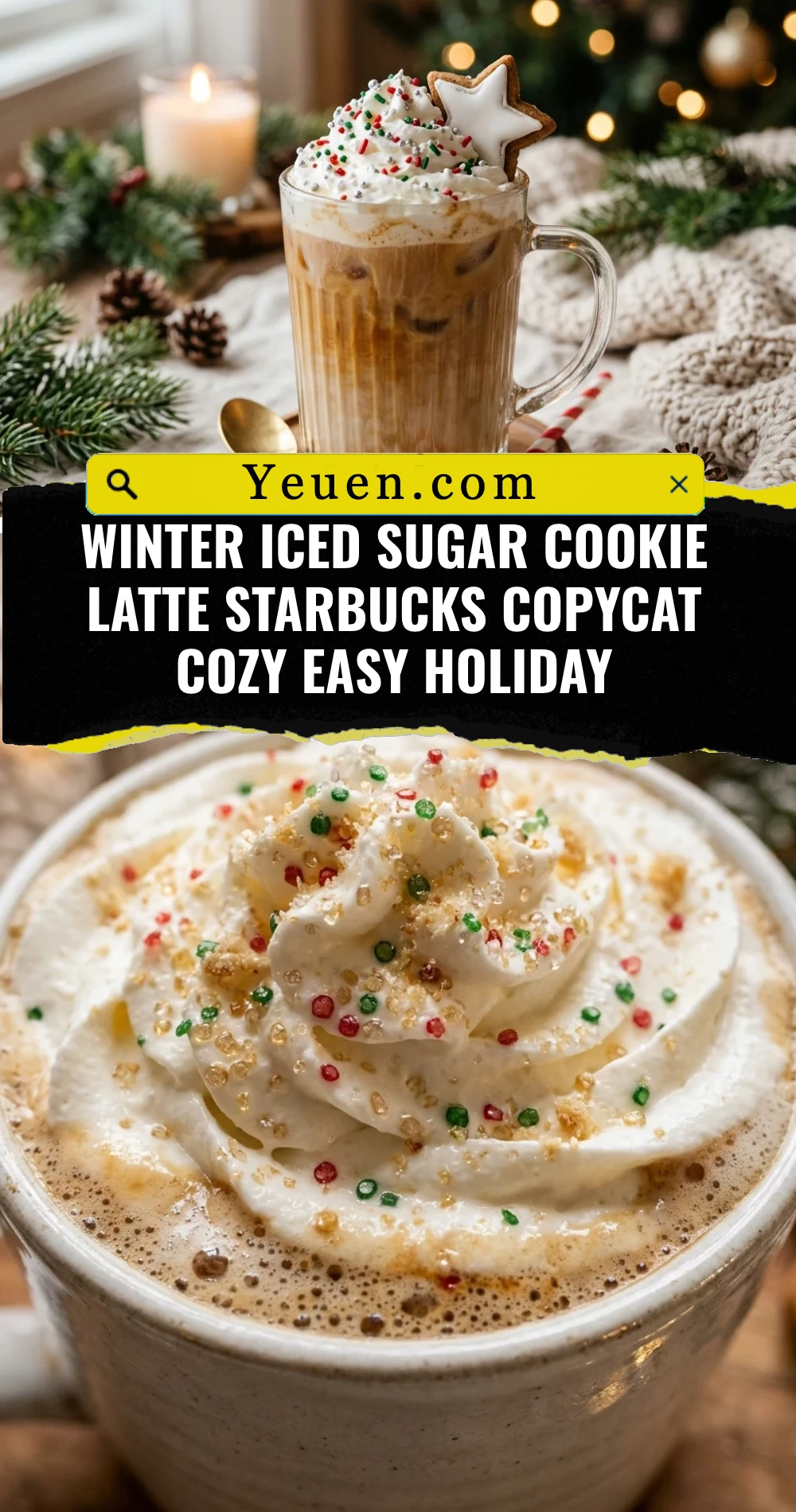 Winter Iced Sugar Cookie Latte Starbucks Copycat Cozy Easy Holiday