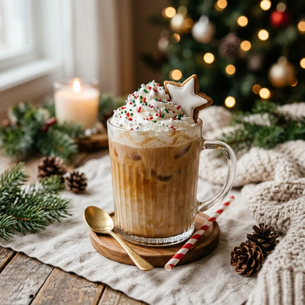 Winter Iced Sugar Cookie Latte Starbucks Copycat Cozy Easy Holiday