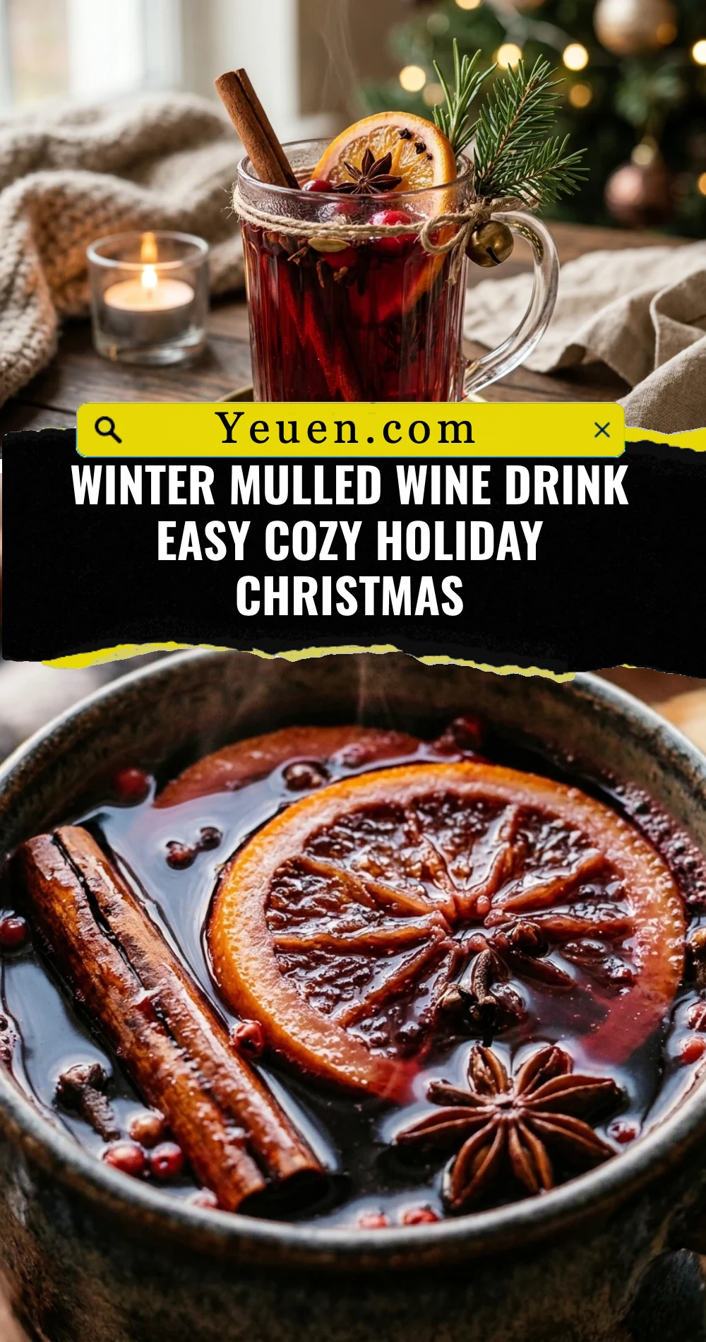 Winter Mulled Wine Drink Easy Cozy Holiday Christmas