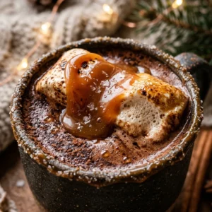 Winter Salted Caramel Hot Chocolate Easy Cozy Holiday Christmas