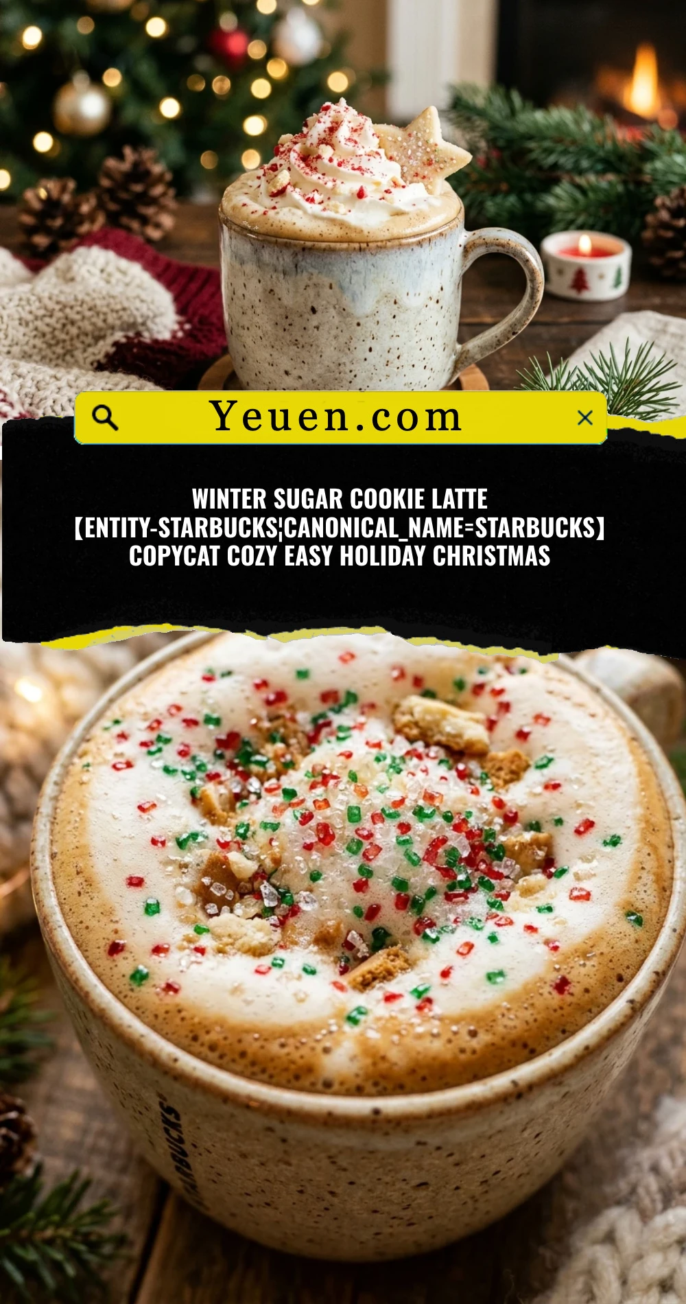Winter Sugar Cookie Latte 【entity-Starbucks¦canonical_name=Starbucks】 Copycat Cozy Easy Holiday Christmas