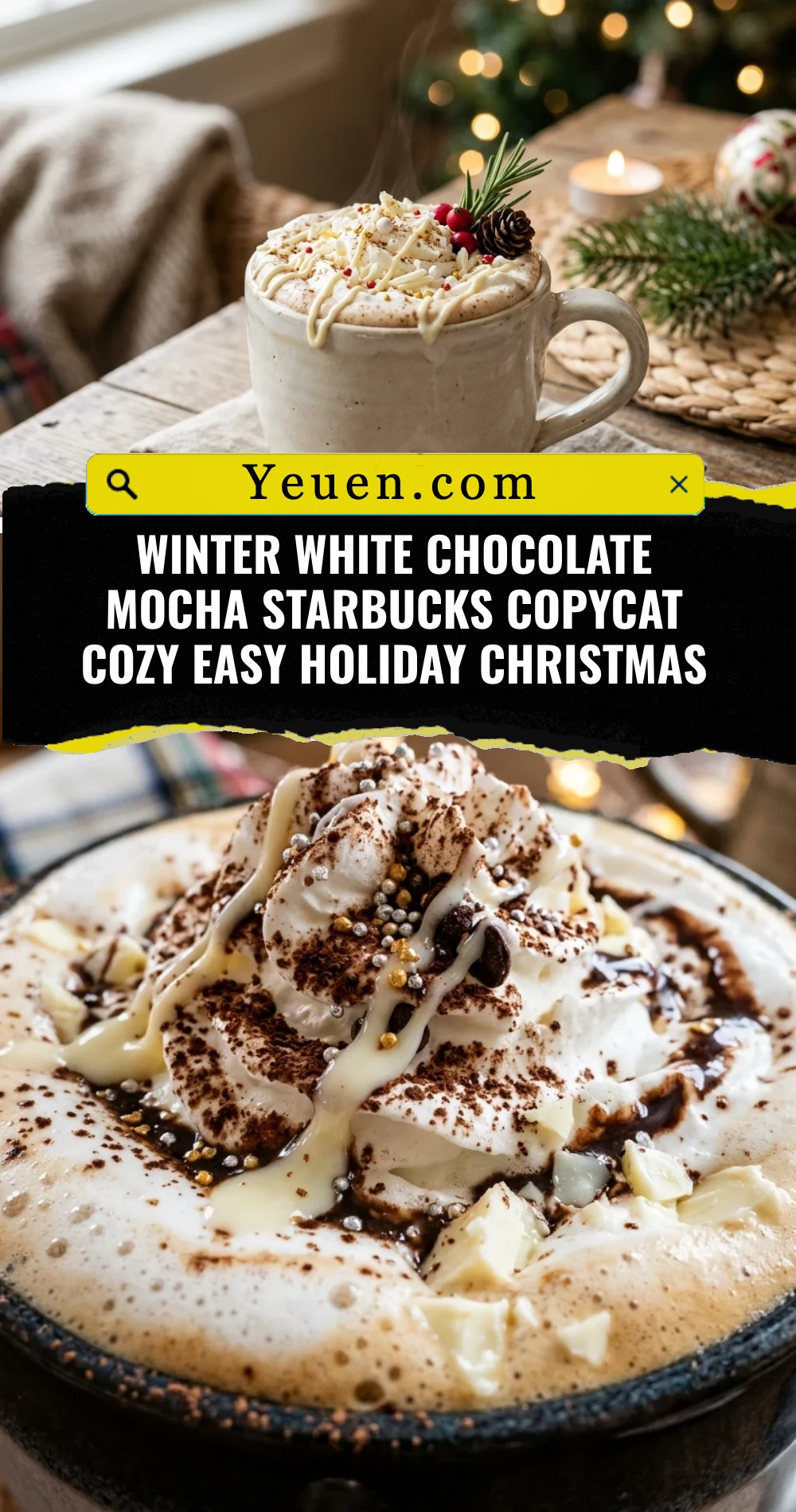 Winter White Chocolate Mocha Starbucks Copycat Cozy Easy Holiday Christmas
