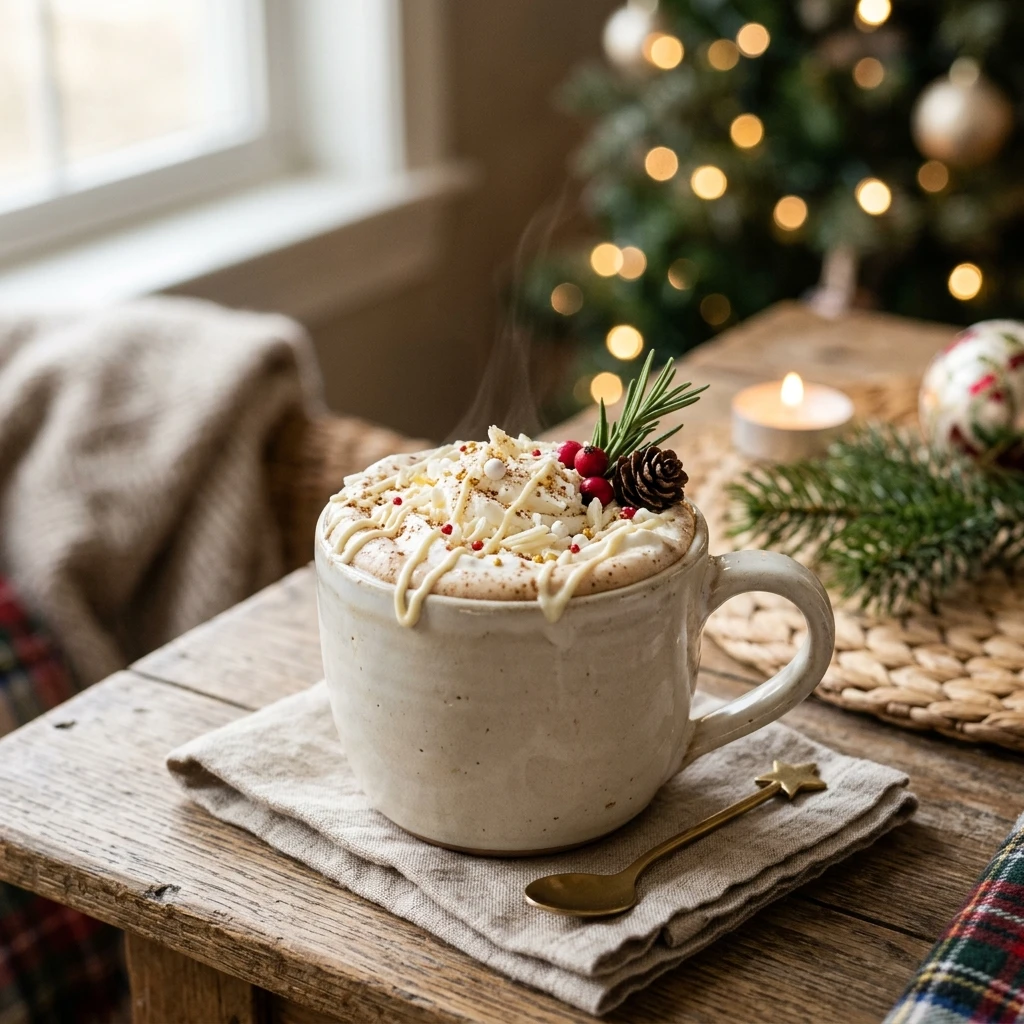 Winter White Chocolate Mocha Starbucks Copycat Cozy Easy Holiday Christmas